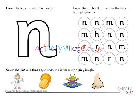 Alphabet Playdough Mat N