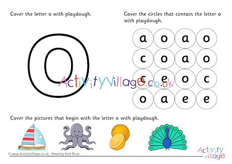Alphabet Playdough Mat O