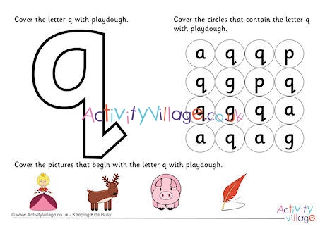 Alphabet Playdough Mat Q