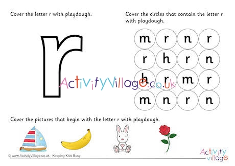 Alphabet Playdough Mat R