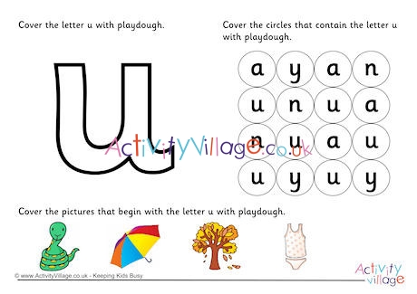 Alphabet Playdough Mat U