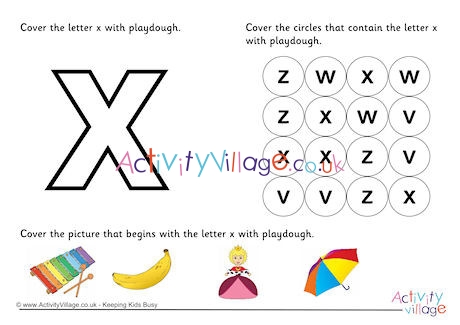 Alphabet Playdough Mat X