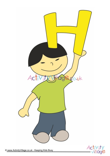 Happy children alphabet posters - H - boy