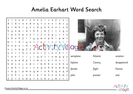 Amelia Earhart Word Search