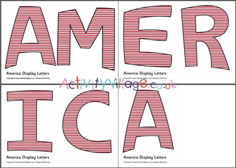 America display letters - stripes