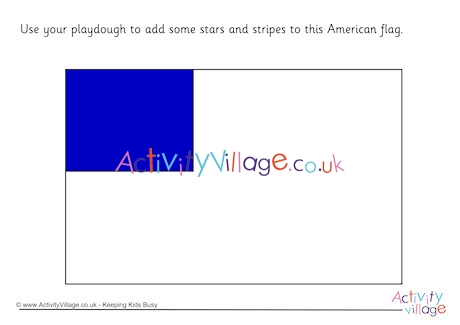 American Flag Playdough Mat