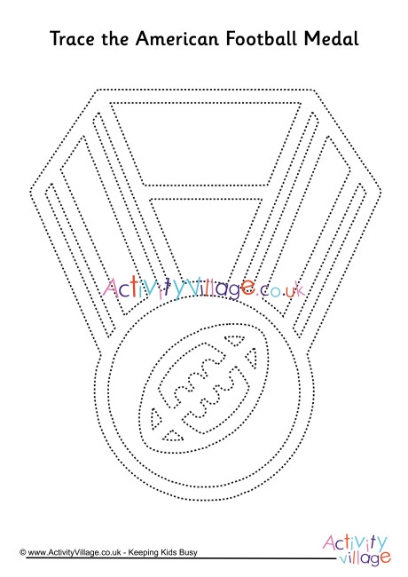 American Football medal tracing page
