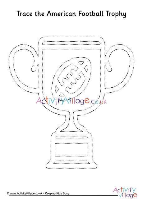 American Football trophy tracing page