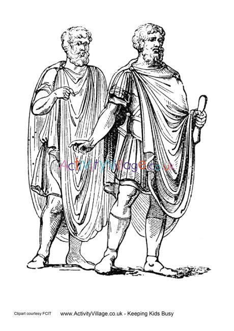 Ancient Greeks men colouring page