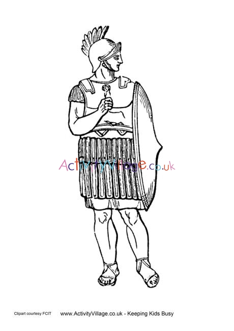 Ancient Greeks shield colouring page