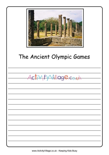 Ancient Olympic Games notebooking page