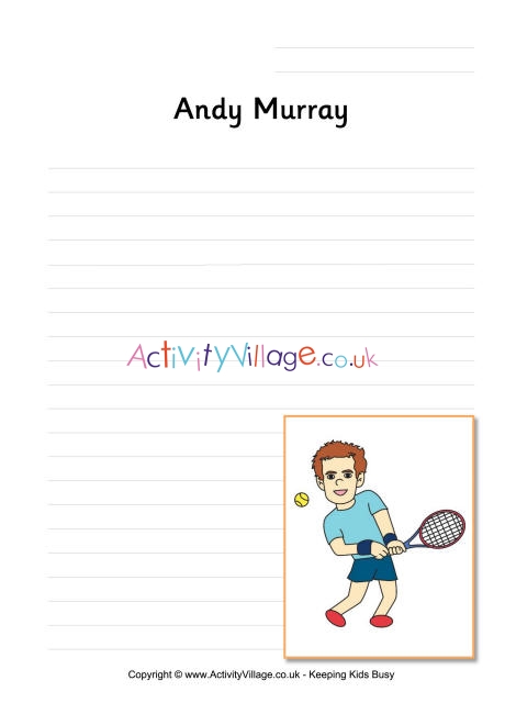 Andy Murray writing page
