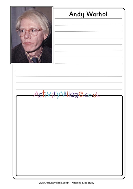 Andy Warhol Notebooking Page
