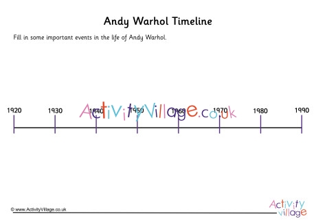 Andy Warhol Timeline Worksheet