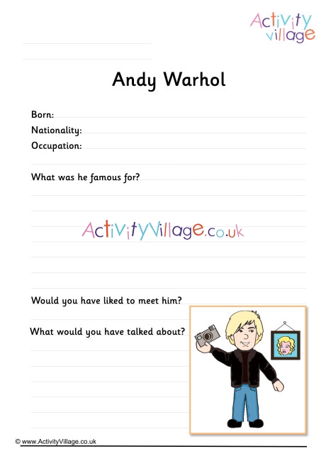 Andy Warhol Worksheet