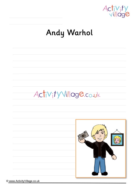Andy Warhol Writing Page