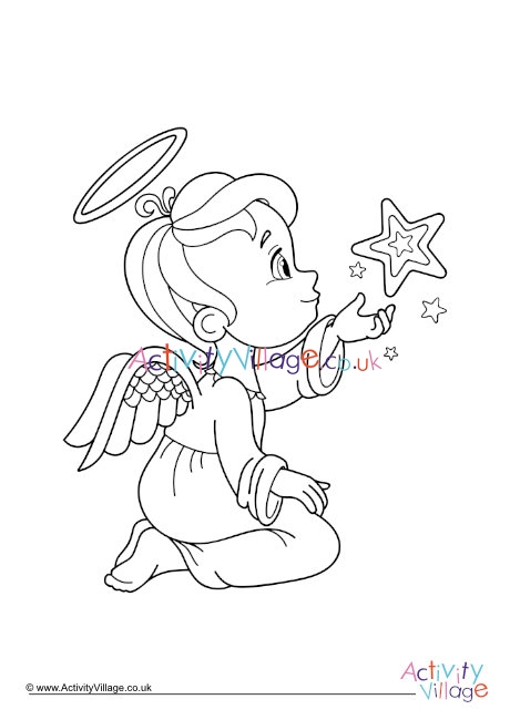 Angel colouring page 3