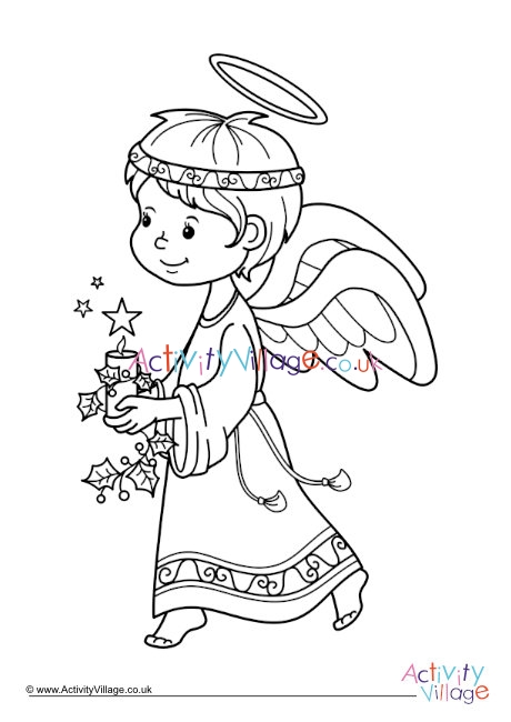 Angel colouring page 8