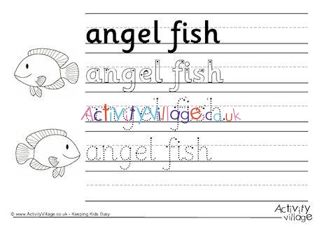 Angel Fish Handwriting Worksheet