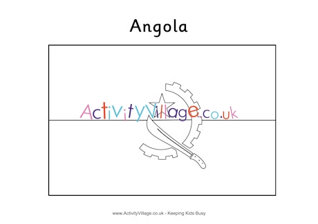 Angola flag colouring page