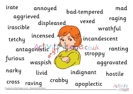 Angry Synonyms Poster