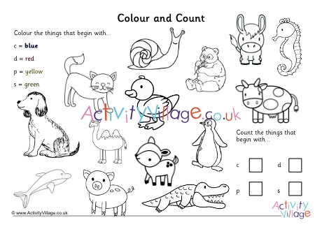 Animals colour and count