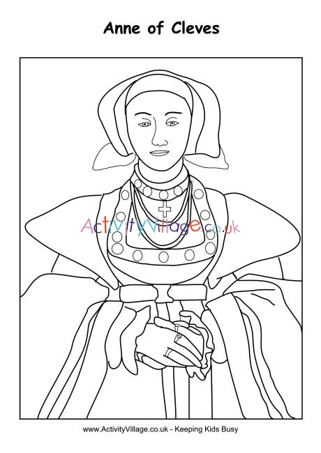 Anne of Cleves colouring page