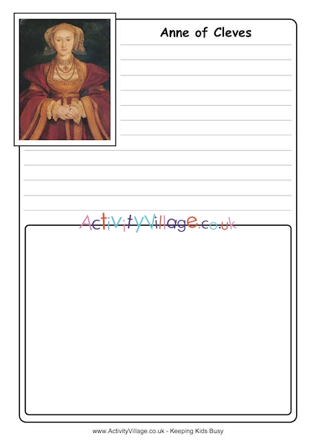 Anne of Cleves notebooking page
