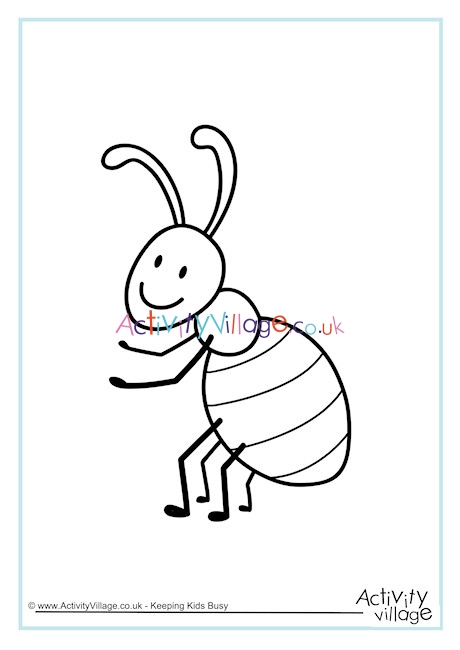 Ant Colouring Page