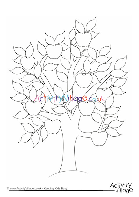 Apple tree colouring page Apple tree colouring page