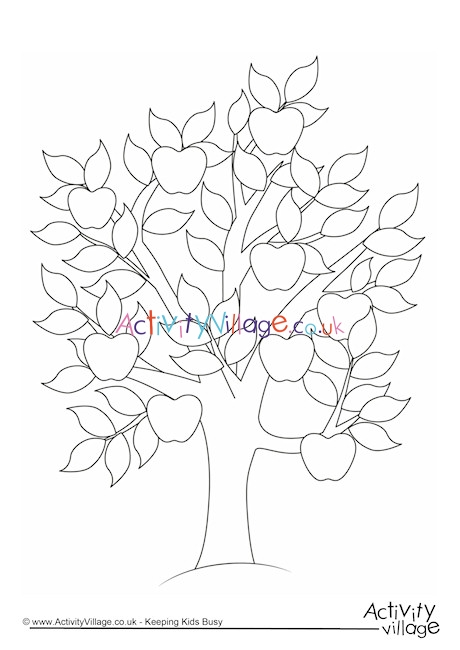 Apple tree colouring page