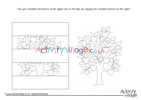 Apple tree complete the picture puzzle