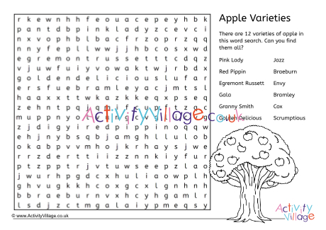 Apple varieties word search