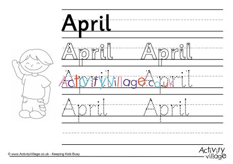 April handwriting worksheet