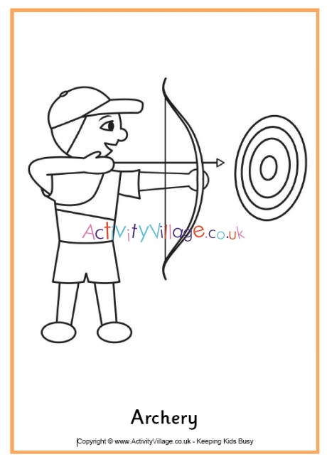 Archery colouring page