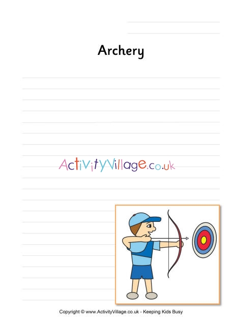 Archery writing page