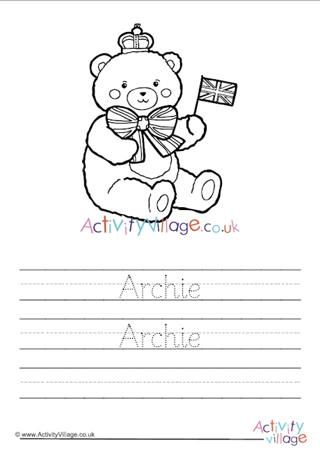 Archie handwriting worksheet