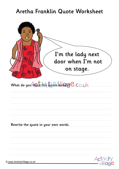 Aretha Franklin Quote Worksheet