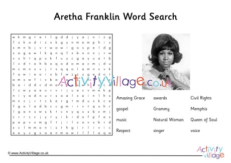 Aretha Franklin Word Search 