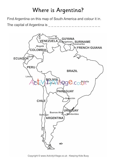 Argentina location worksheet