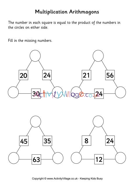 Arithmagons - multiplication - 2