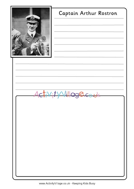 Arthur Rostron notebooking page