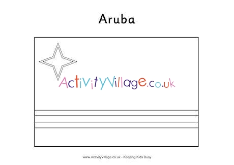 Aruba Flag Colouring Page