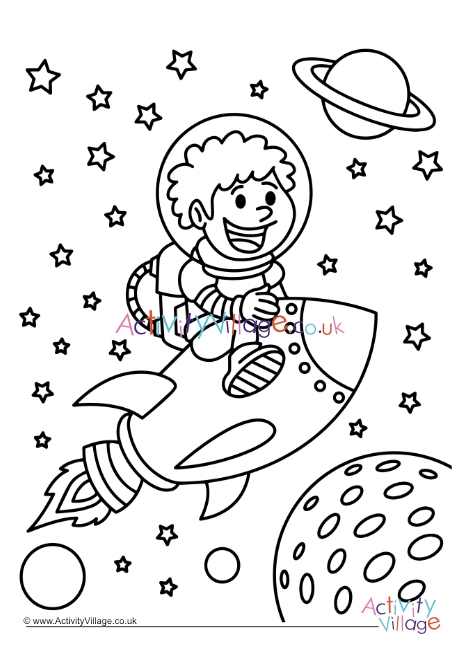 Astronaut colouring page 2