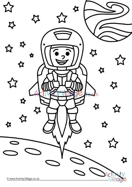 Astronaut colouring page 3
