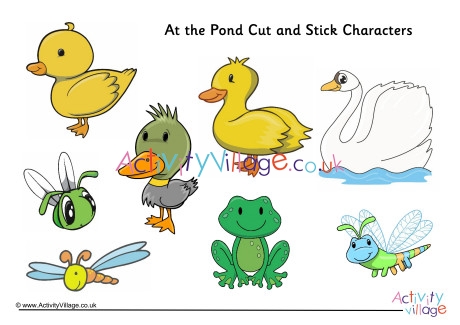 At the Pond Cut and Stick Characters