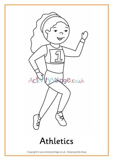 Athletics colouring page 2