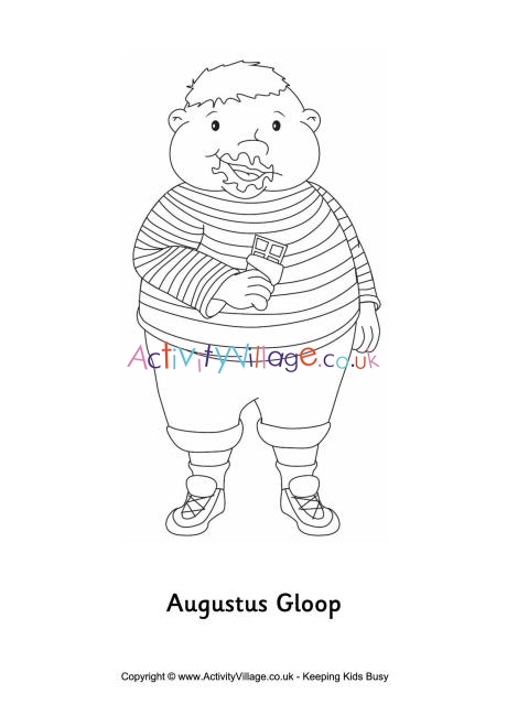 Augustus gloop colouring page