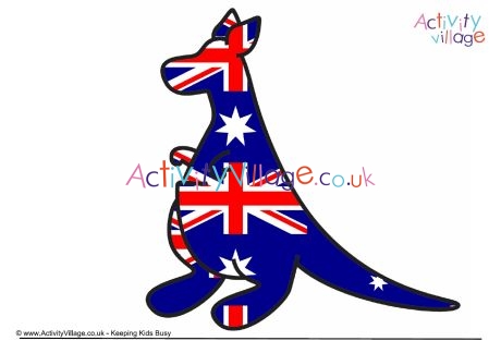 Australia flag kangaroo