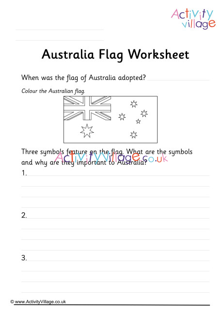 Australia Flag Worksheet